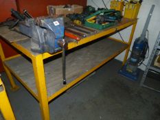 *Engineers Work Bench with Record Number 6 Vice & Undershelf