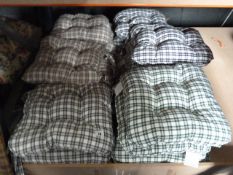 *14 Assorted Chequered Seat Pad Cushions