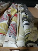 *5 Rolls of Assorted Floral Patterned Fabric