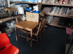 *Pine Rectangular Kitchen Table & 4 Chairs