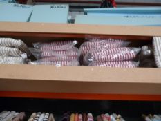 *8 Twin Packs of Filigree Maroon & Cream Striped Seat Pads