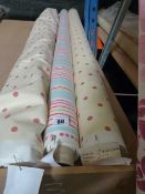 *2 Rolls of Polka Dot & 1 Roll of Striped Fabric