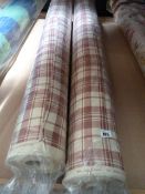 *2 Rolls of Plum & Cream Chequered Fabric