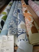 *5 Rolls of Floral Patterned Fabric