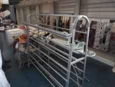 *Silver Double Sided Mobile Fabric Rack with Cutter