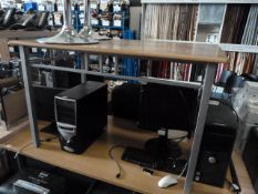 *Oak Top Kitchen Table on Metal Frame