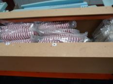 *8 Twin Packs of Filigree Maroon & Cream Striped Seat Pads