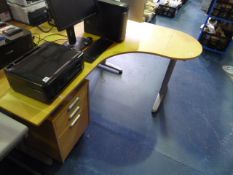 *L Shape Desk with Right Hand Return and Drawer Pedestal