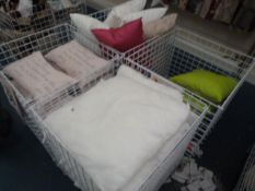 *4 Large Square Plastic Coated Dump Baskets containing Assorted Scatter Cushions etc