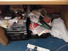 *3 Baskets of Assorted Fabric Squares & Samples