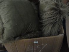 *9 Mongolian Fur Lime Green Cushions