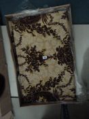 *Pair of Ready Made Curtains - Gold & Burgundy Floral Design