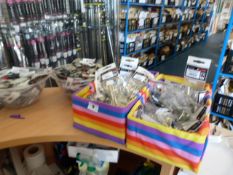 *4 Boxes containing Brass & Black Curtain Tie Back Hooks etc