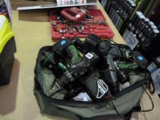 *Bag Containing Hitachi & Other Cordless Drills etc