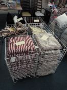 *6 Plastic Coated Dump Baskets containing 24 Seat Pads - Cushion Covers & 10 Fur Cushions