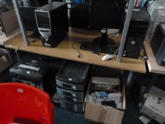 *Oak Top Kitchen Table on Metal Frame