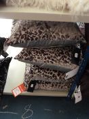 *4 Elizabeth Hurley Black Leopard Print Cushions