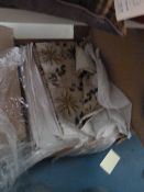 *4 Pairs of Ready Made Curtains Lime Green & Cream Floral Design