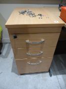 *Stand Alone 3 Drawer Pedestal in Beech