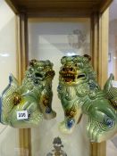Pair of Porcelain Lions