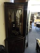 Mahogany Glazed Corner Cabinet