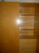 Burr Walnut Effect Linen Press Wardrobe