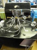 *2 Homestyle Chrome Finish Glass Shade Ceiling Light