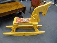 Child's Pine Rocking Horse
