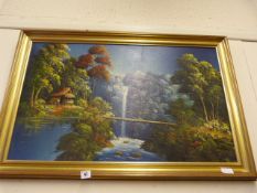 Gilt Framed Oil Painting Depicting A Country Scene