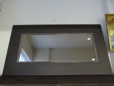 Large Brown Leatherette Framed Wall Mirror