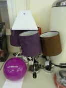 *4 Table Lamps with Various Shades