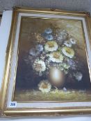 Gilt Framed Oil on Canvas Depicting Flowers