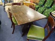 Oak Dining Room Table & 4 Edwardian Dining Room Chairs