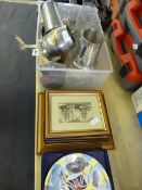 Collection of Pewter Tankards - Glassware - Pictures & Plates etc