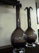 2 Large Purple Glass Vases
