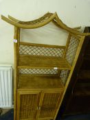 Wicker & Bamboo Display Cabinet