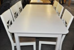 1 x Long Cream Extendable Table with 6 Chairs - Set by John Lewis - Traditional Yet Stylish – Ex
