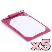 5 x Genuine Fine Leather Jotters by ICE London – EGW-6004-PK - Colour: Pink – Each Include Note