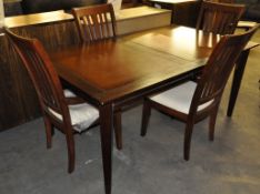 1 x Henley Traditional Red Mahogany Extending Table Set – Comes with 4 Chairs (2 Carvers & 2