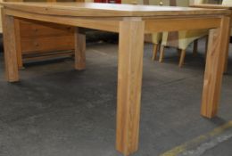 1 x Natural Oak Wooden Dining Table – Fixed Top – Ex Display – Dimensions : 180x90cm - Ref : CH167 –