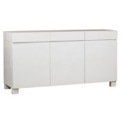 1 x White HIGH GLOSS Alpine SIDEBOARD - Magnificent Contemporary Furniture - Hardwood Frame With