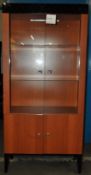 1 x Cherry 2 Door Lit Glass Display Cabinet – Comes with a Storage Compartment underneath with 2