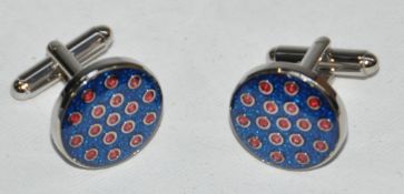 10 x Pairs of Genuine Spot Enamel Cuff Links by Ice London – Colour : Navy - Model : EGCL-102009
