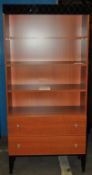 1 x Cherry Library Unit with Drawers – Ex Display – Dimensions : 90x40x193cm – RRP £399 – Ref :