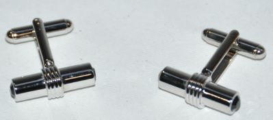 10 x Pairs of Genuine T-Bar Cuff Links with Swarovski Crystals by Ice London – Color : Black - Model