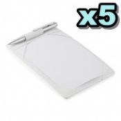 5 x Genuine Fine Leather Jotters by ICE London – EGW-6004-WH - Colour: White – Each Include Note