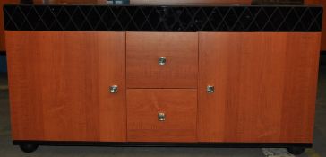 1 x Cherry Low Sideboard – Comes with 2 Side Drawers & 2 Unit Cupboards – Ex Display –