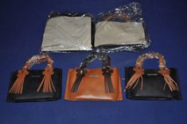 5 x Moda In Pelle black leather bags - NJB041 - CL008 - Location: Bury BL9 - RRP £325. leather