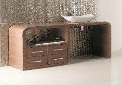 _x00D_
 1 x Vogue ARC Bathroom Vanity Unit - WALNUT - Type 1C 1600mm - Manufactured to the Highest