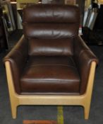 1 x Traditional Cintique Genuine Leather Chair – Framed in Solid Wood – Made From Only The Finest